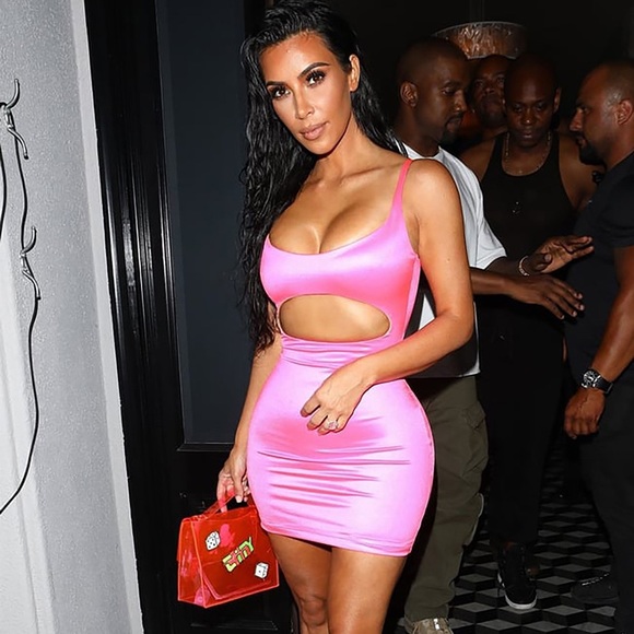 Neon Pink Bodycon Dress NWT - Picture 5 of 5